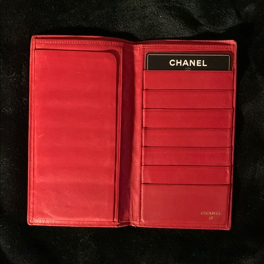 Chanel Red Leather Wallet